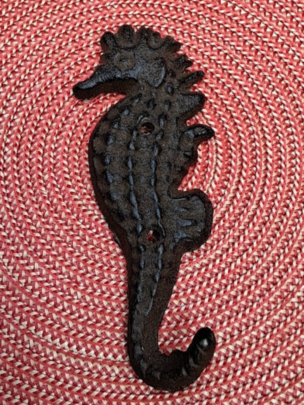 Rustic Cast Iron Seahorse Wall Hook  - Nautical Theme